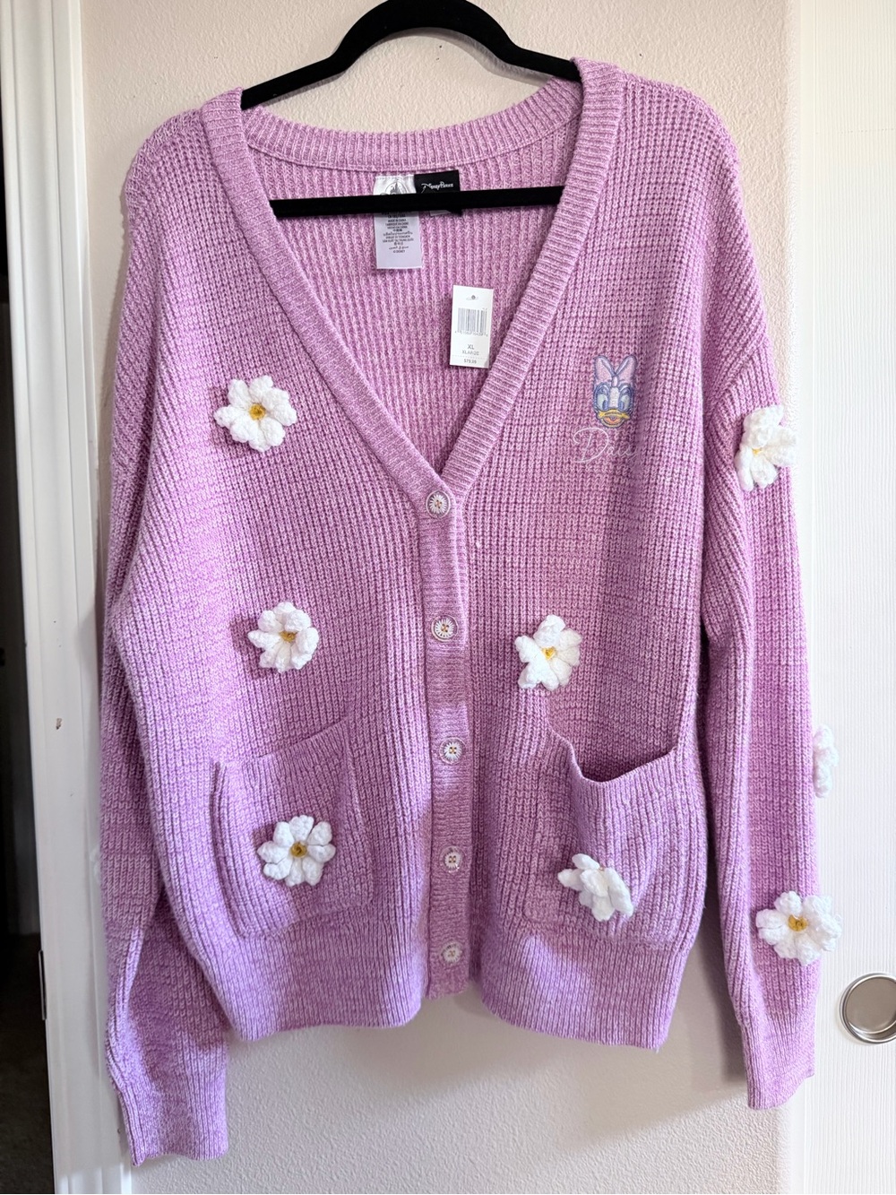 Disney Lavender Daisy Appliqué Cardigan